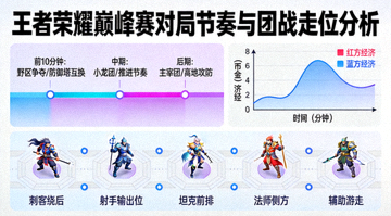 王者荣耀巅峰赛对局节奏与团战走位分析画面